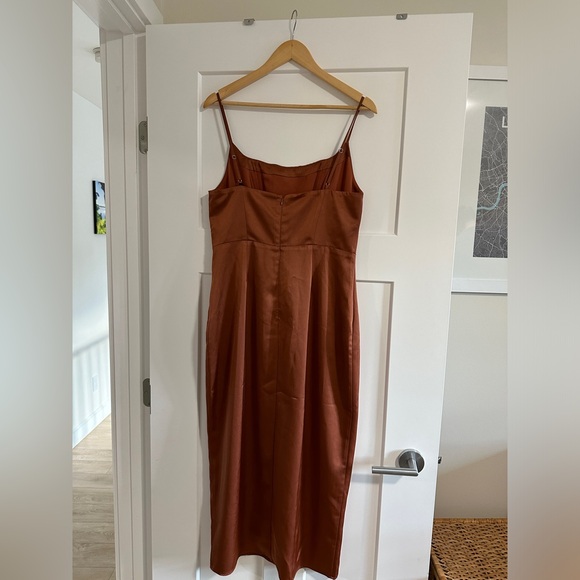 NWT Corset Satin Dress, Copper, Large - Picture 2 of 3